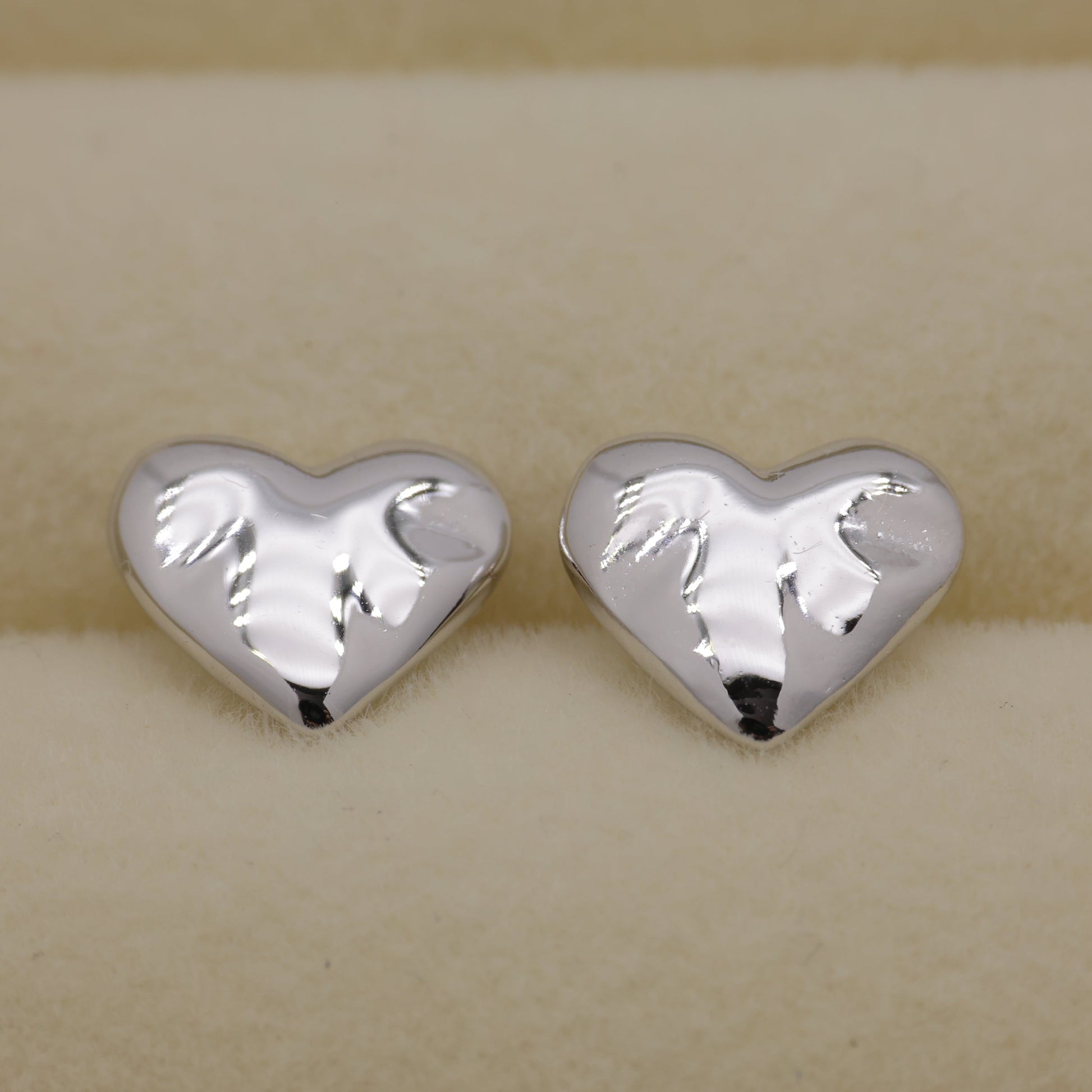 Paige Heart Stud Earrings 925 Sterling Silver by MOA - view 1