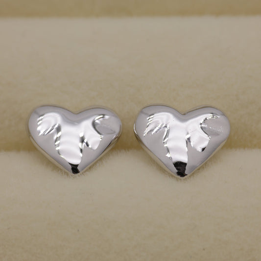 Paige Heart Stud Earrings 925 Sterling Silver by MOA - view 1