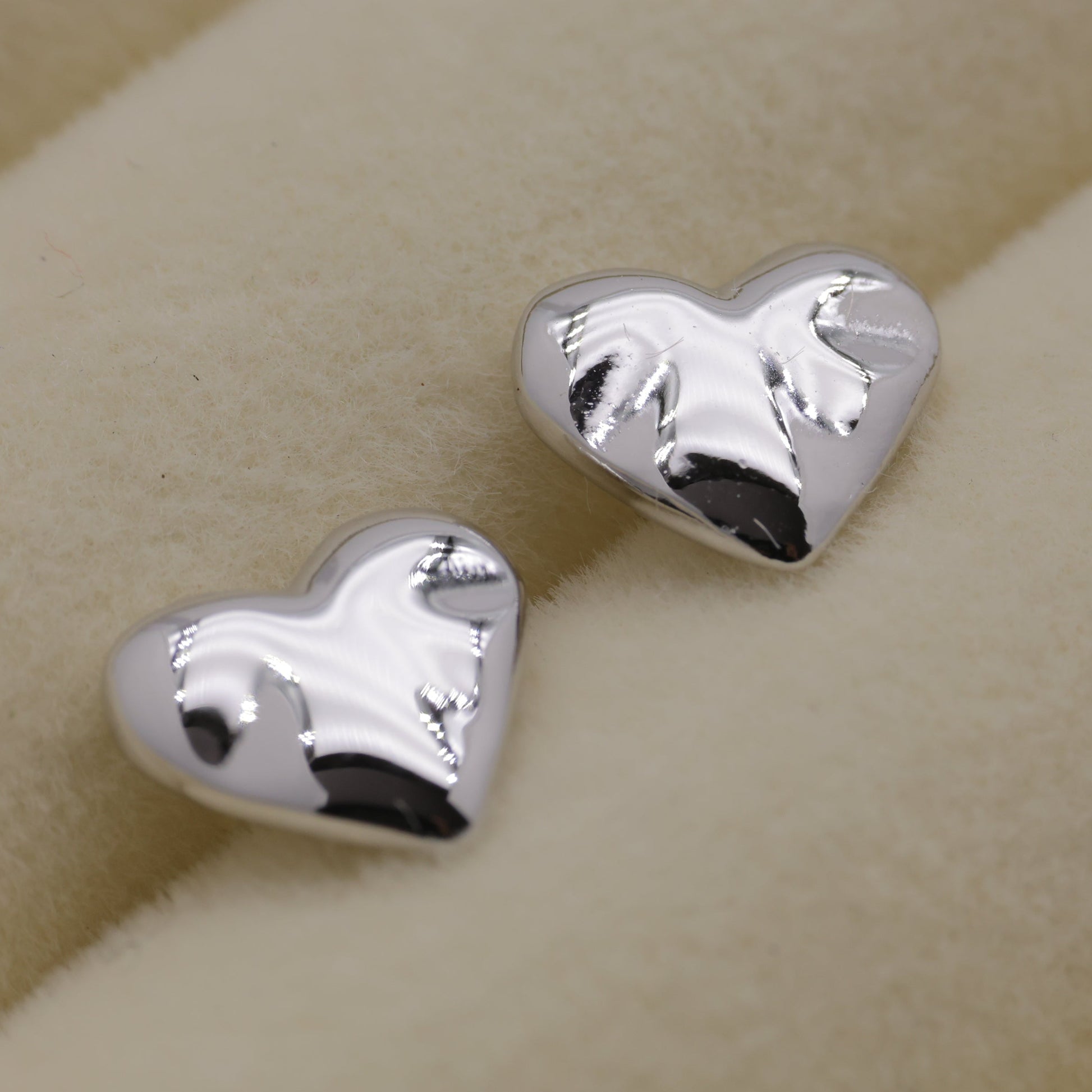 Paige Heart Stud Earrings 925 Sterling Silver by MOA - view 2