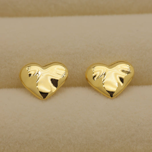 Paige Heart Stud Earrings Gold Vermeil by MOA - view 1