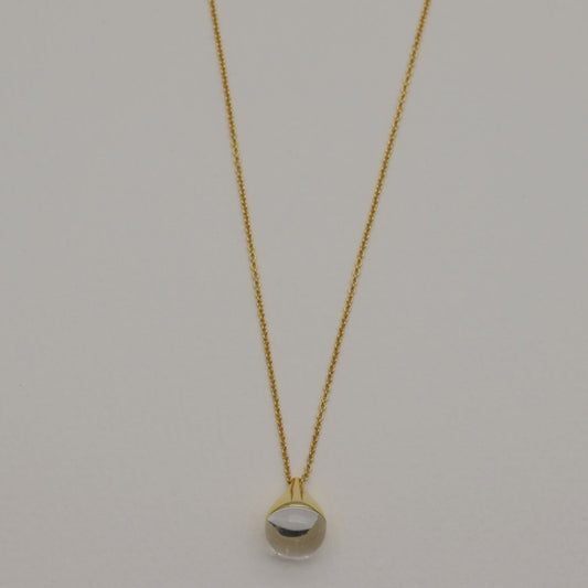 Full view of Émilise Crystal Necklace in Gold Vermeil on white background