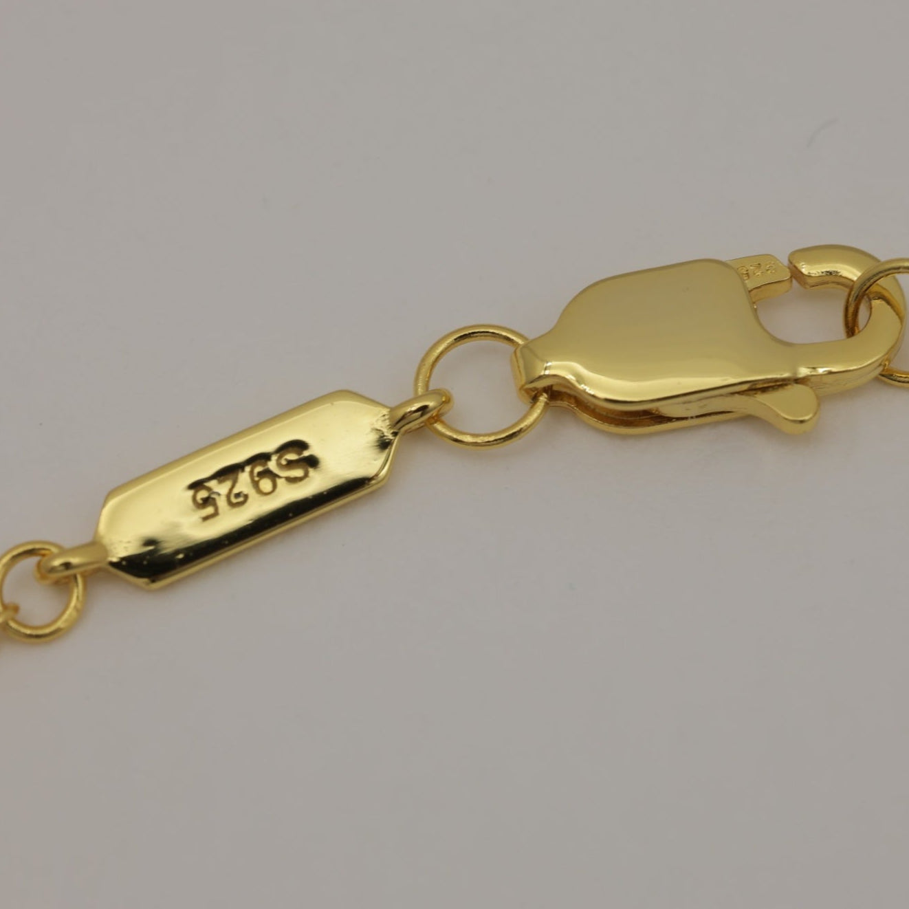 Clasp and 925 hallmark tag of Émilise Crystal Necklace in Gold Vermeil