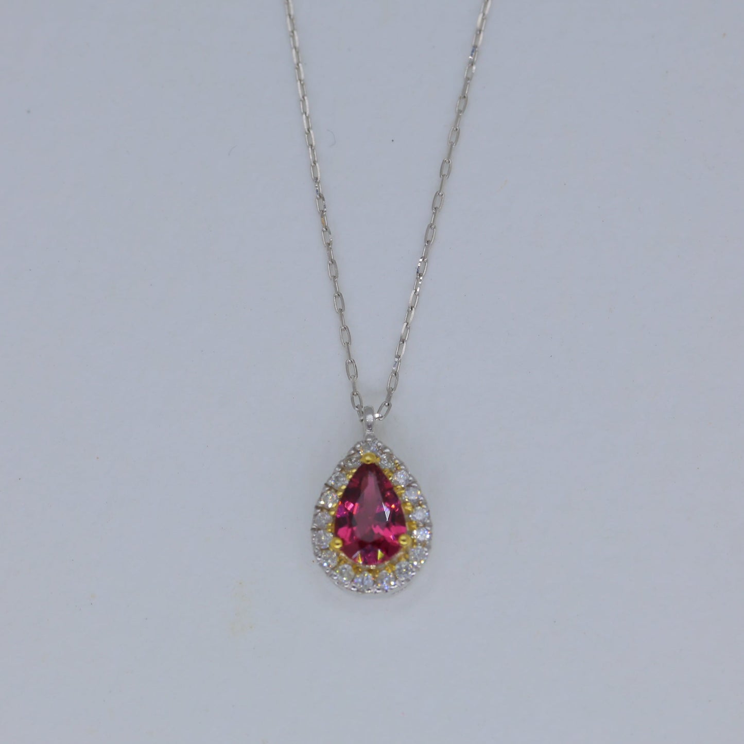 Rosalie Garnet Pendant DIA Necklace in Platinum P900 by MOA - view 1