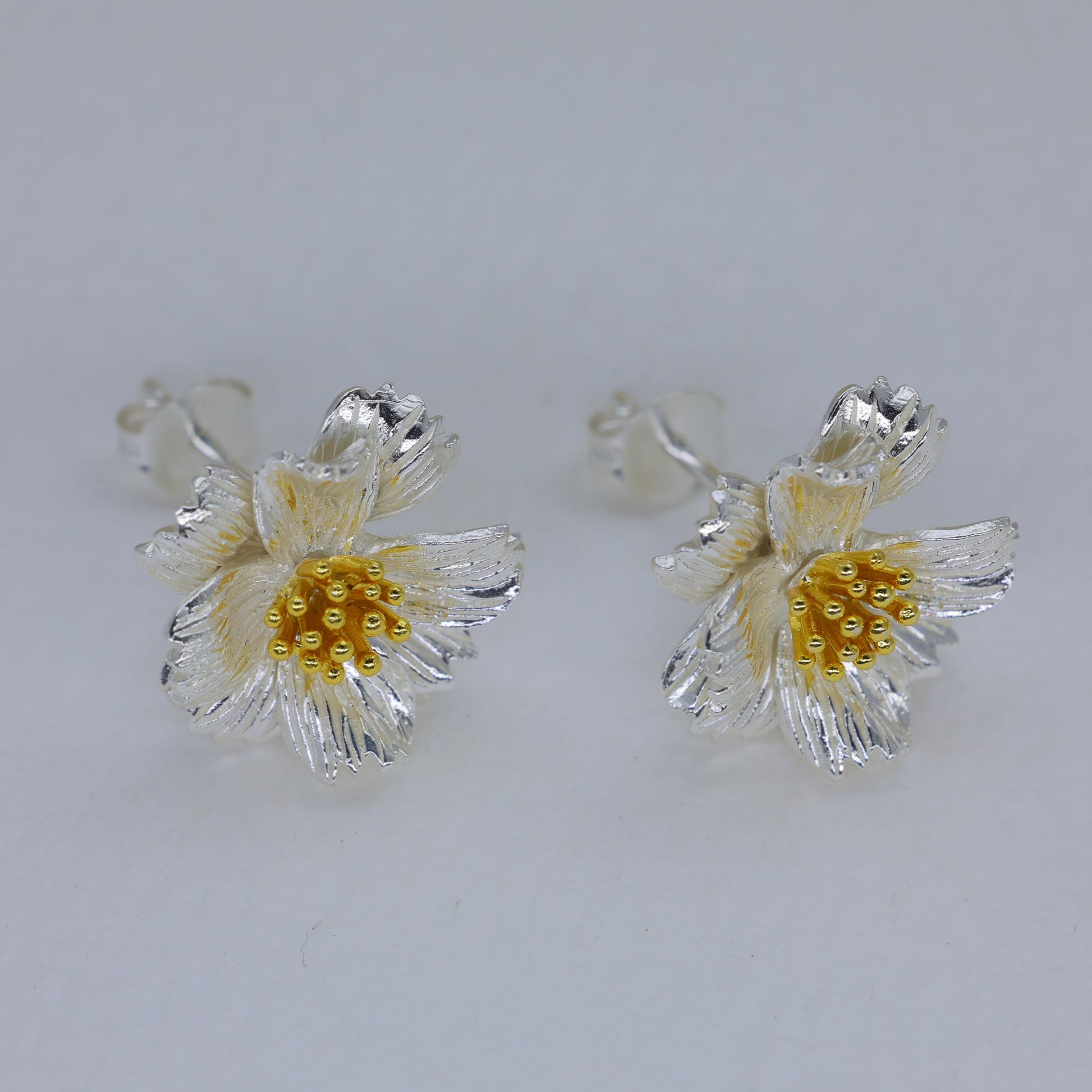 Roselia Bloom Stud Earrings in 18K Gold over 925 Silver by MOA - view 1