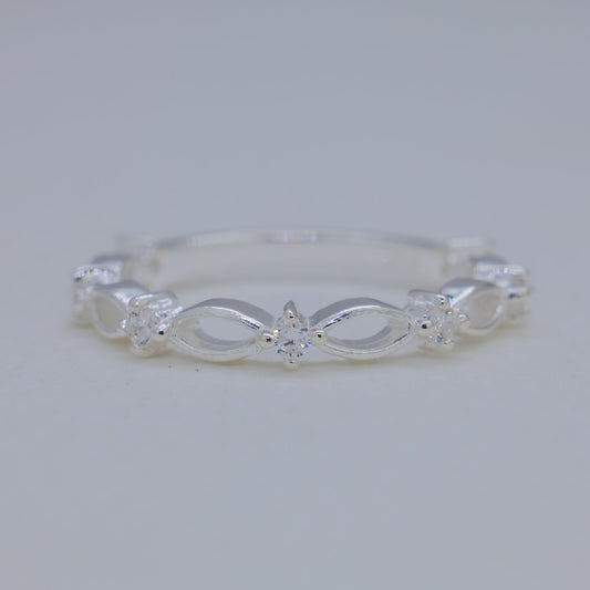 Roseline Marquise Pave Ring in 925 Sterling Silver by MOA - view 1