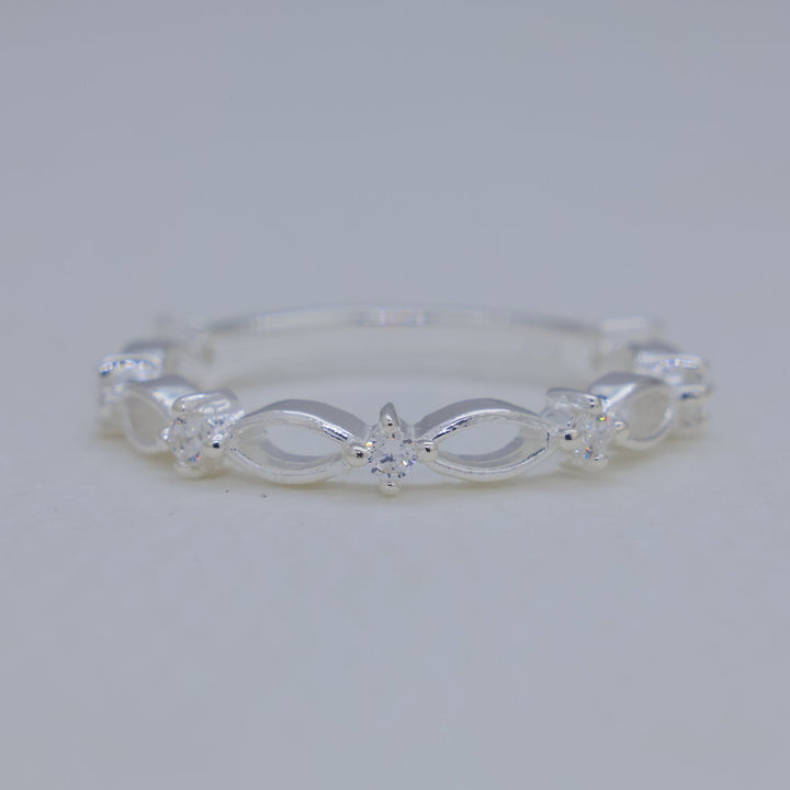 Roseline Marquise Pave Ring in 925 Sterling Silver by MOA - view 1