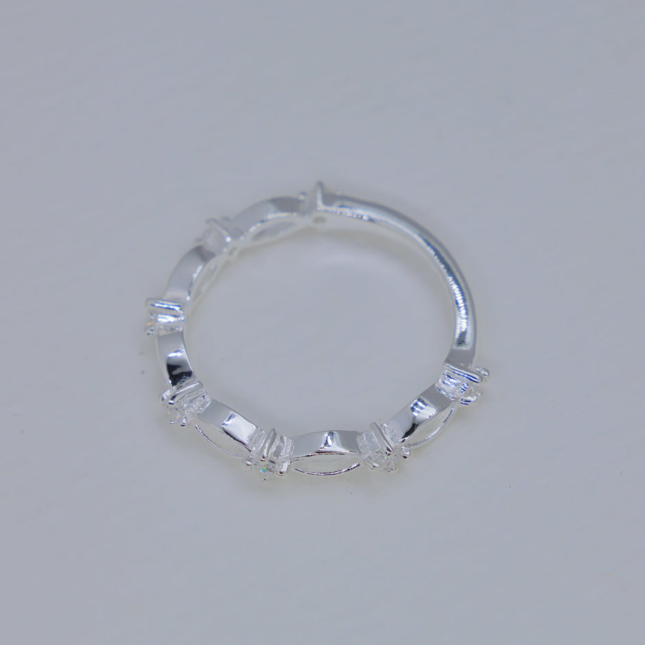 Roseline Marquise Pave Ring in 925 Sterling Silver by MOA - view 2