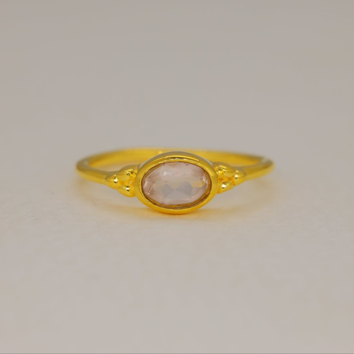 Serenelle Rainbow Moonstone Petite Ring in Gold Vermeil by MOA - view 1