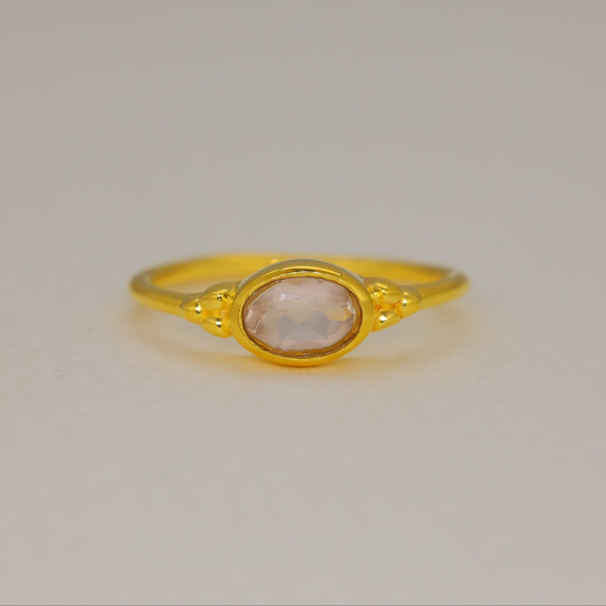 Serenelle Rainbow Moonstone Petite Ring in Gold Vermeil by MOA - view 1
