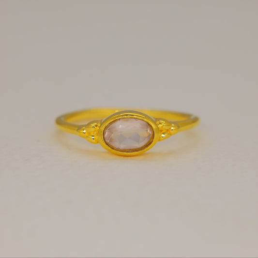 Serenelle Rainbow Moonstone Petite Ring in Gold Vermeil by MOA - view 1