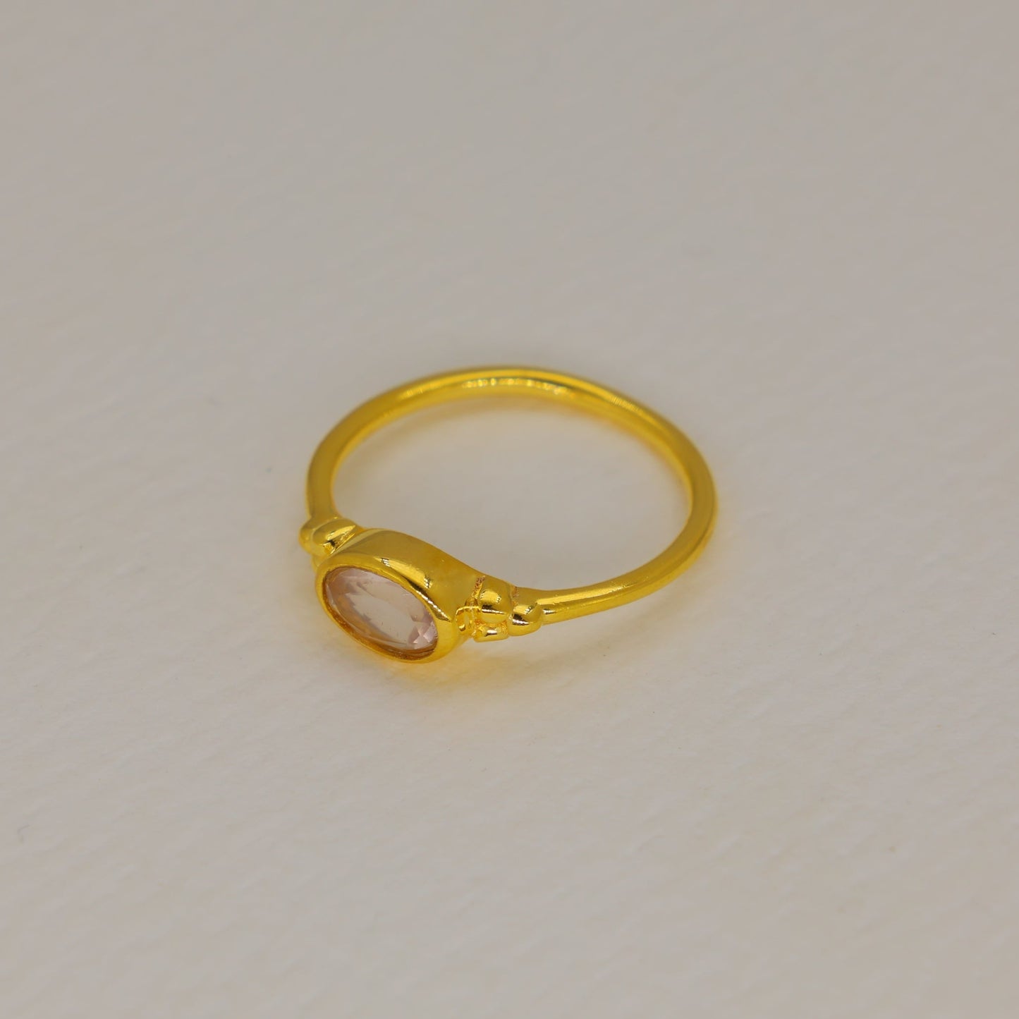 Serenelle Rainbow Moonstone Petite Ring in Gold Vermeil by MOA - view 2
