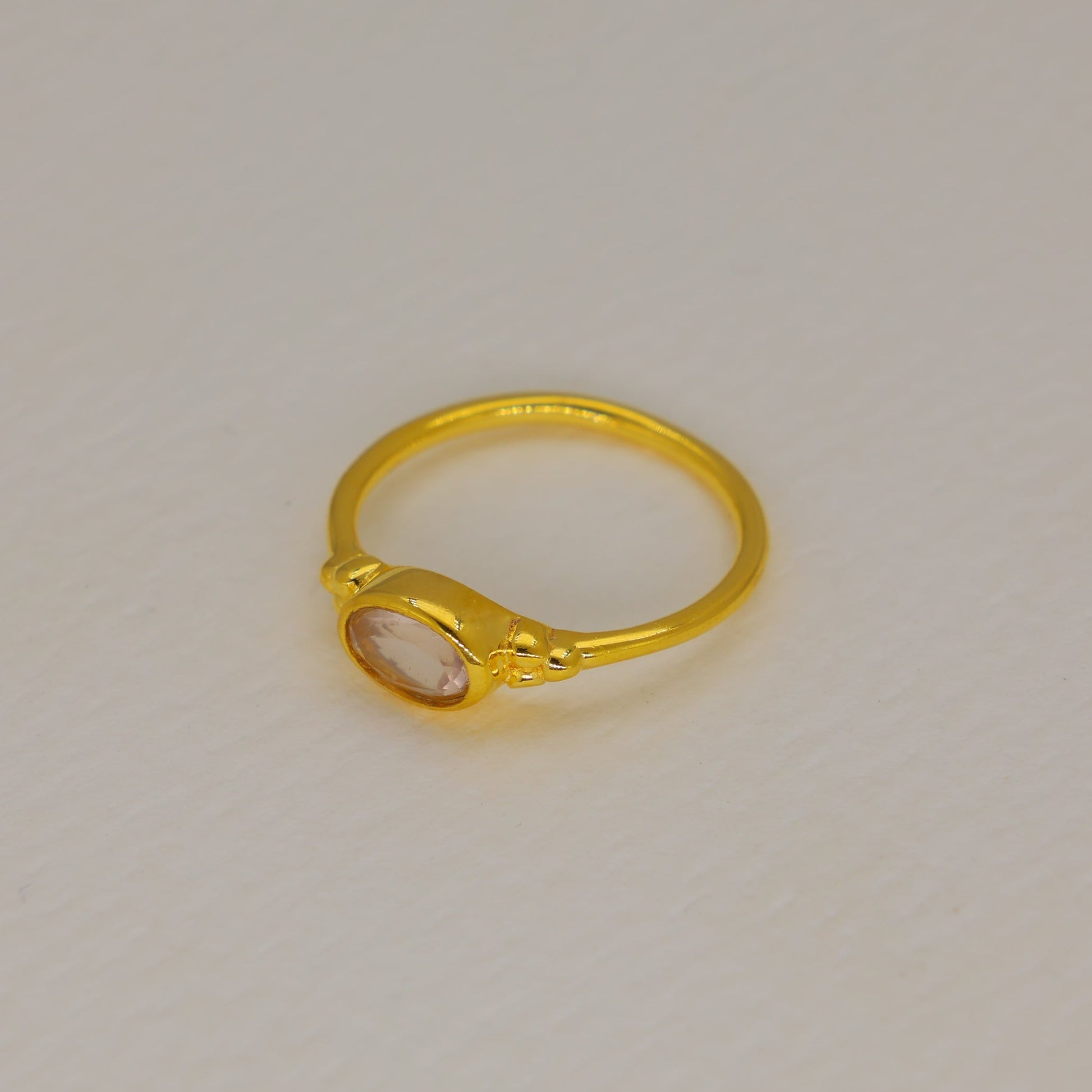Serenelle Rainbow Moonstone Petite Ring in Gold Vermeil by MOA - view 2