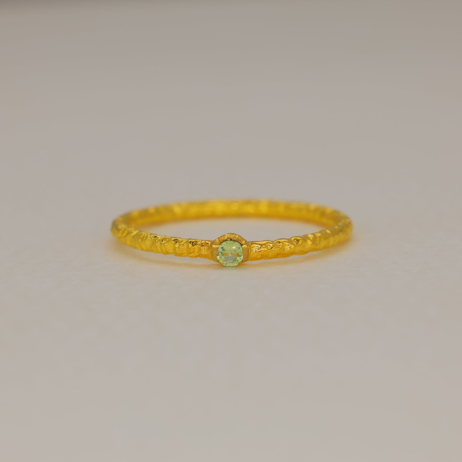 Serin Peridot Petite Ring in Gold Vermeil by MOA - view 1