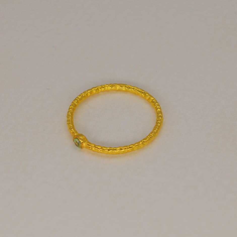 Serin Peridot Petite Ring in Gold Vermeil by MOA - view 2