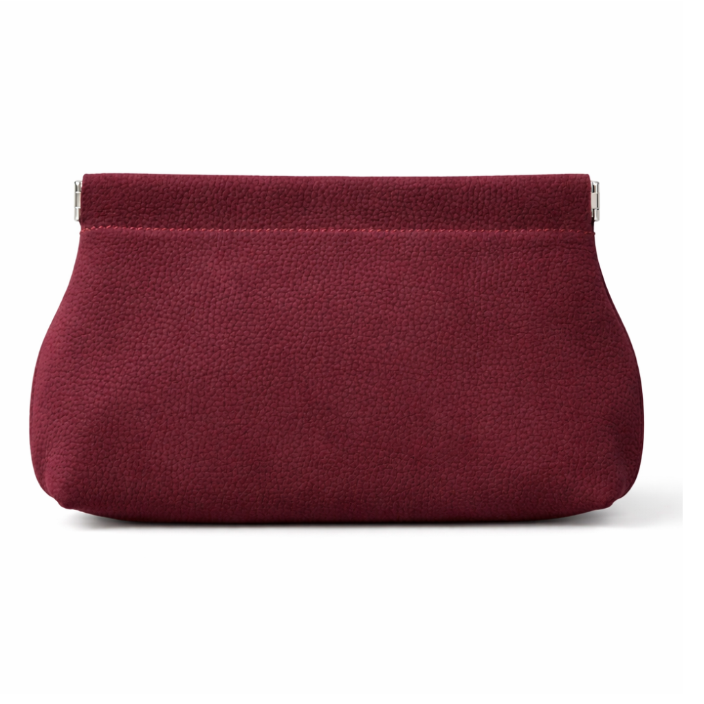 Sienne Suede Pouch in Burgundy