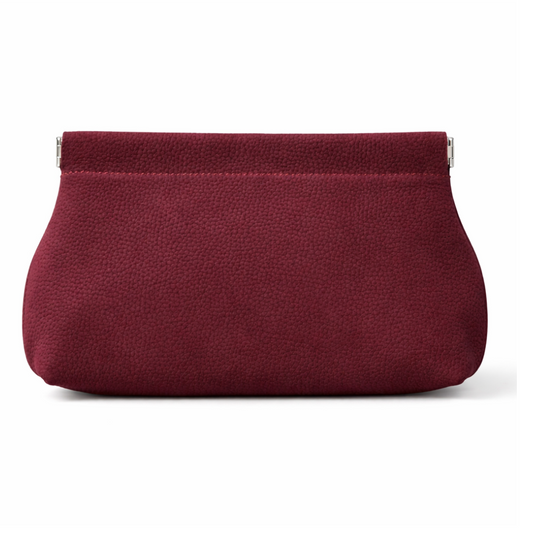 Sienne Suede Pouch in Burgundy