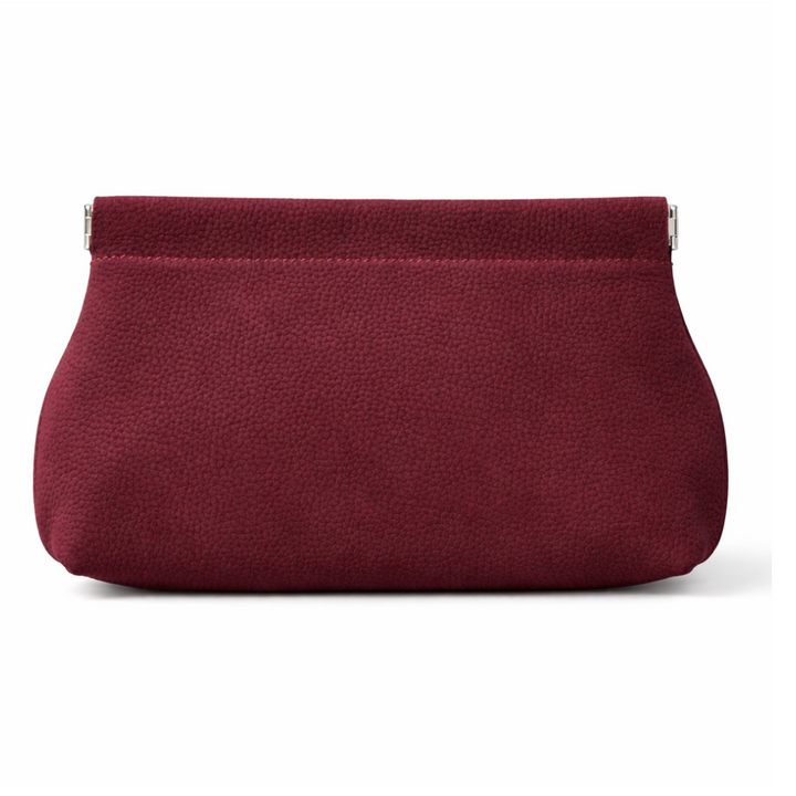 Sienne Suede Pouch in Burgundy