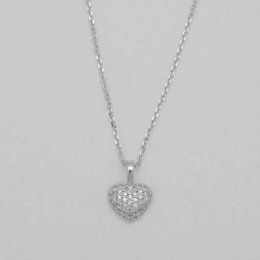 Sirena Pavé Heart Necklace 925 Sterling Silver by MOA - view 1