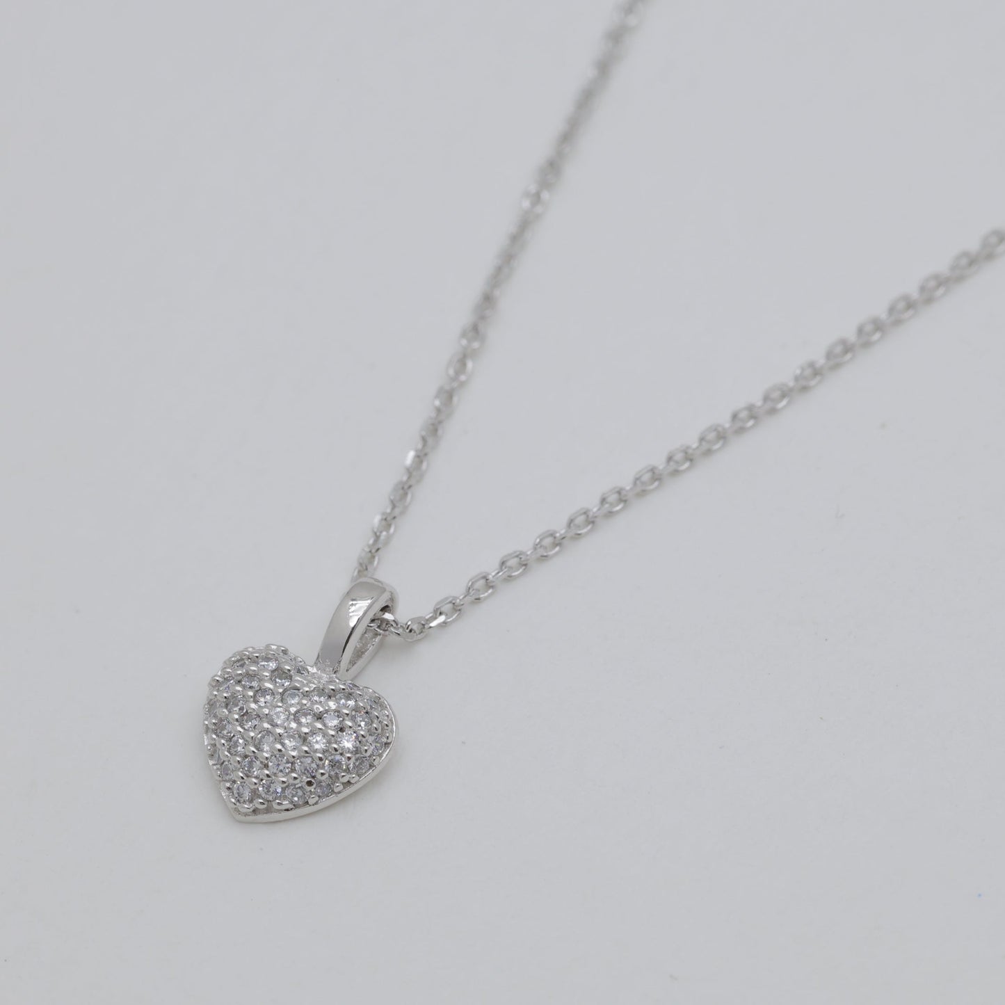 Sirena Pavé Heart Necklace 925 Sterling Silver by MOA - view 2