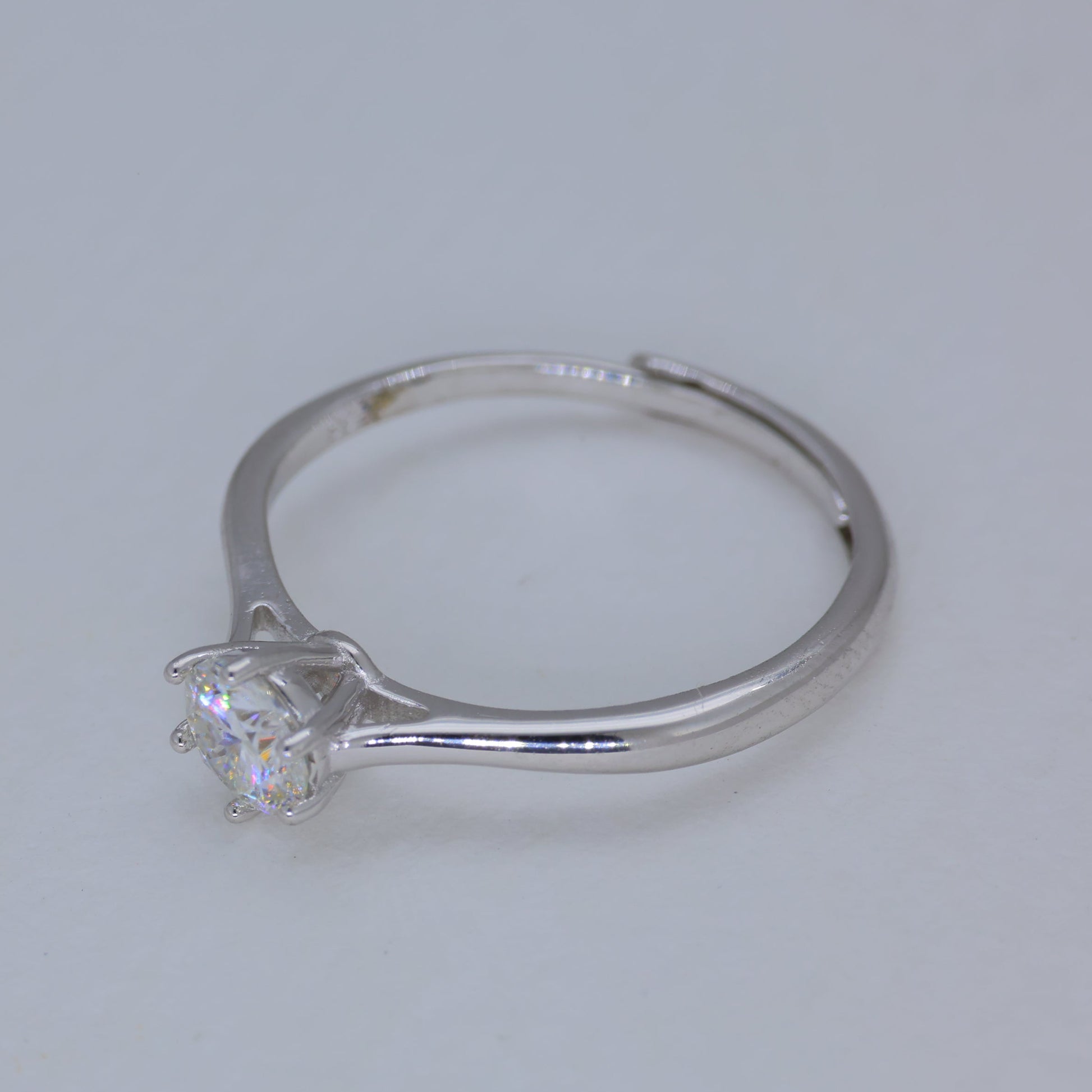Solene Adjustable Solitaire Ring in 925 Sterling Silver by MOA - view 1