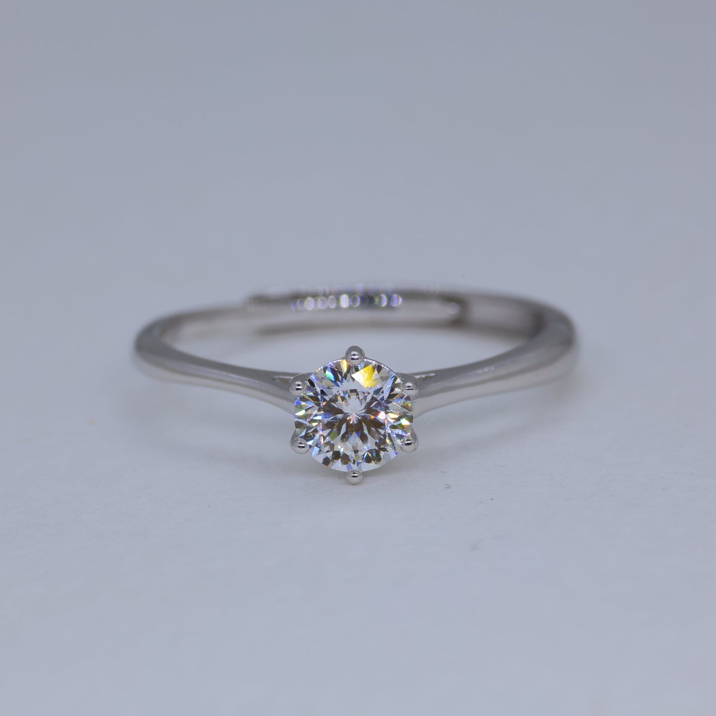 Solene Adjustable Solitaire Ring in 925 Sterling Silver by MOA - view 2