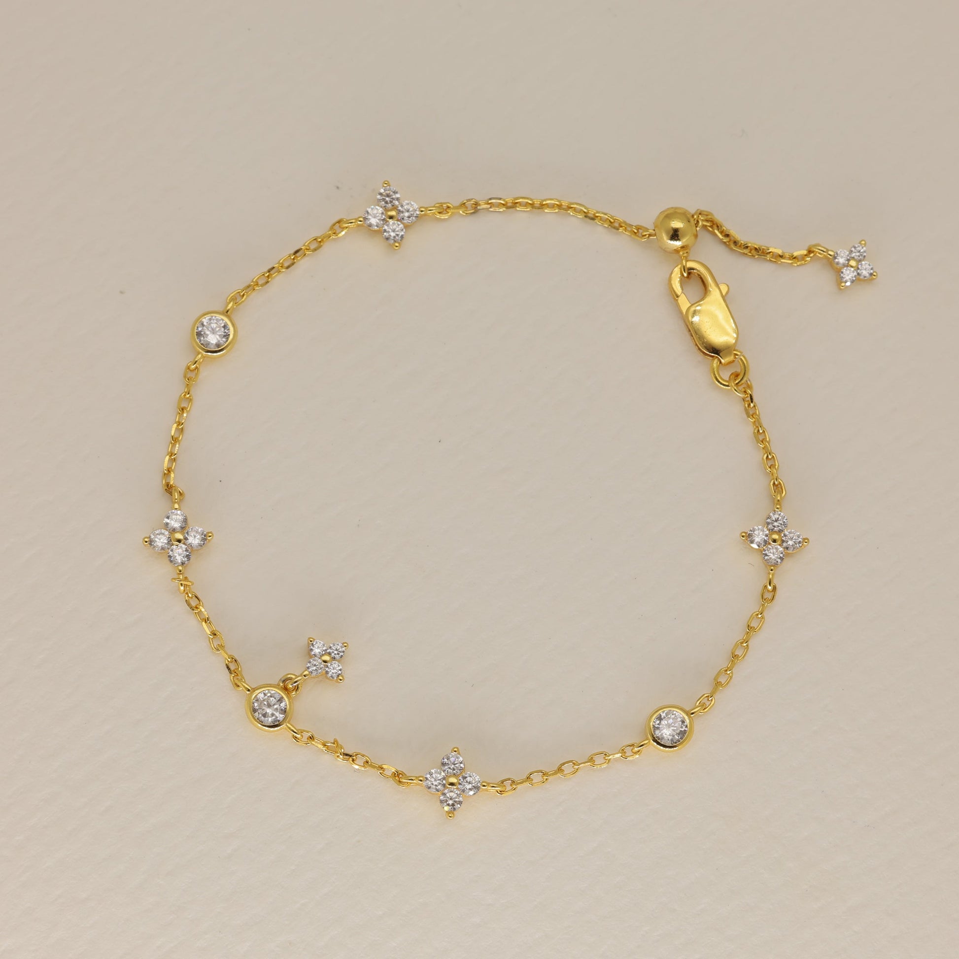 Solenne Floral Chain Bracelet 24K Gold by MOA - view 1