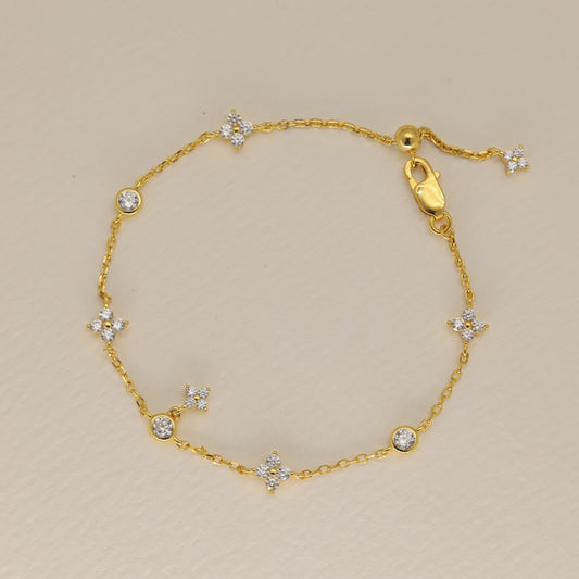 Solenne Floral Chain Bracelet 24K Gold by MOA - view 1