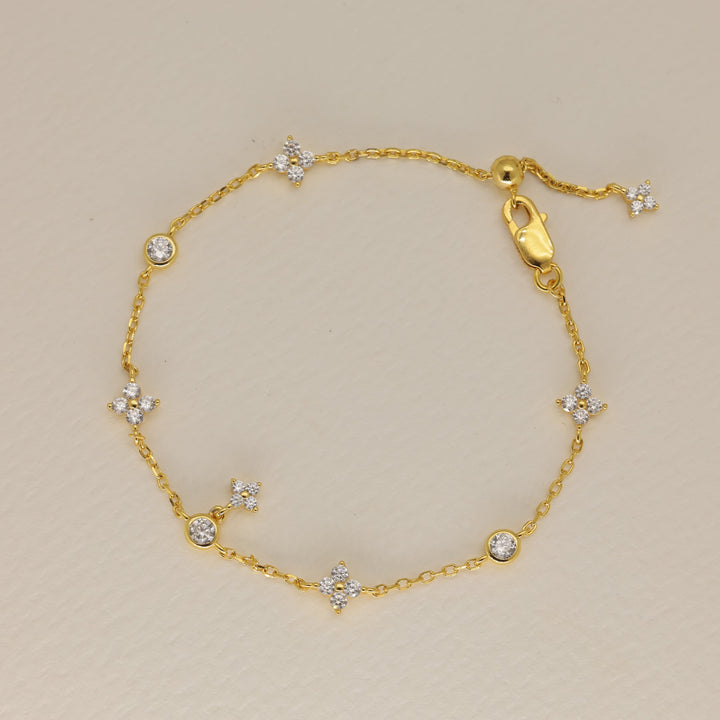 Solenne Floral Chain Bracelet 24K Gold by MOA - view 1