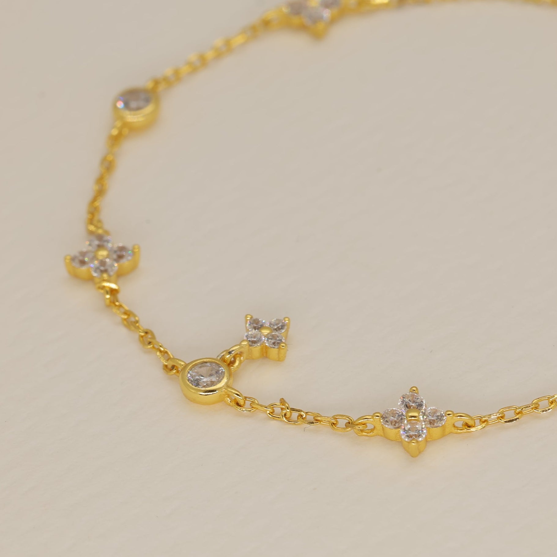 Solenne Floral Chain Bracelet 24K Gold by MOA - view 2