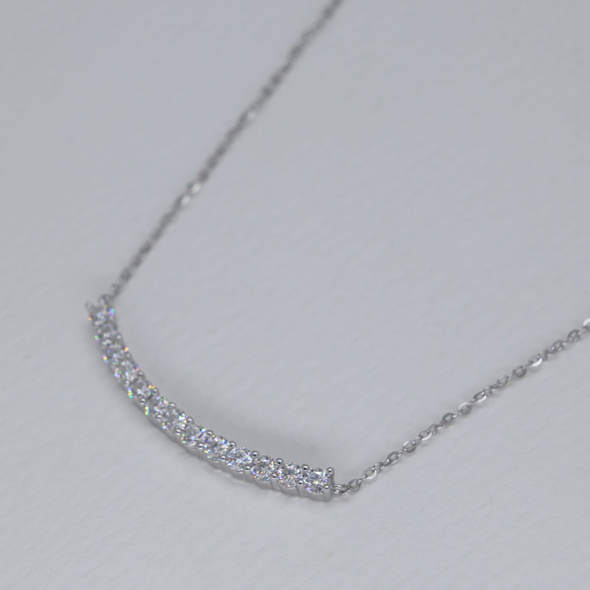 Soline Pave Bar Necklace in 925 Sterling Silver by MOA - view 2