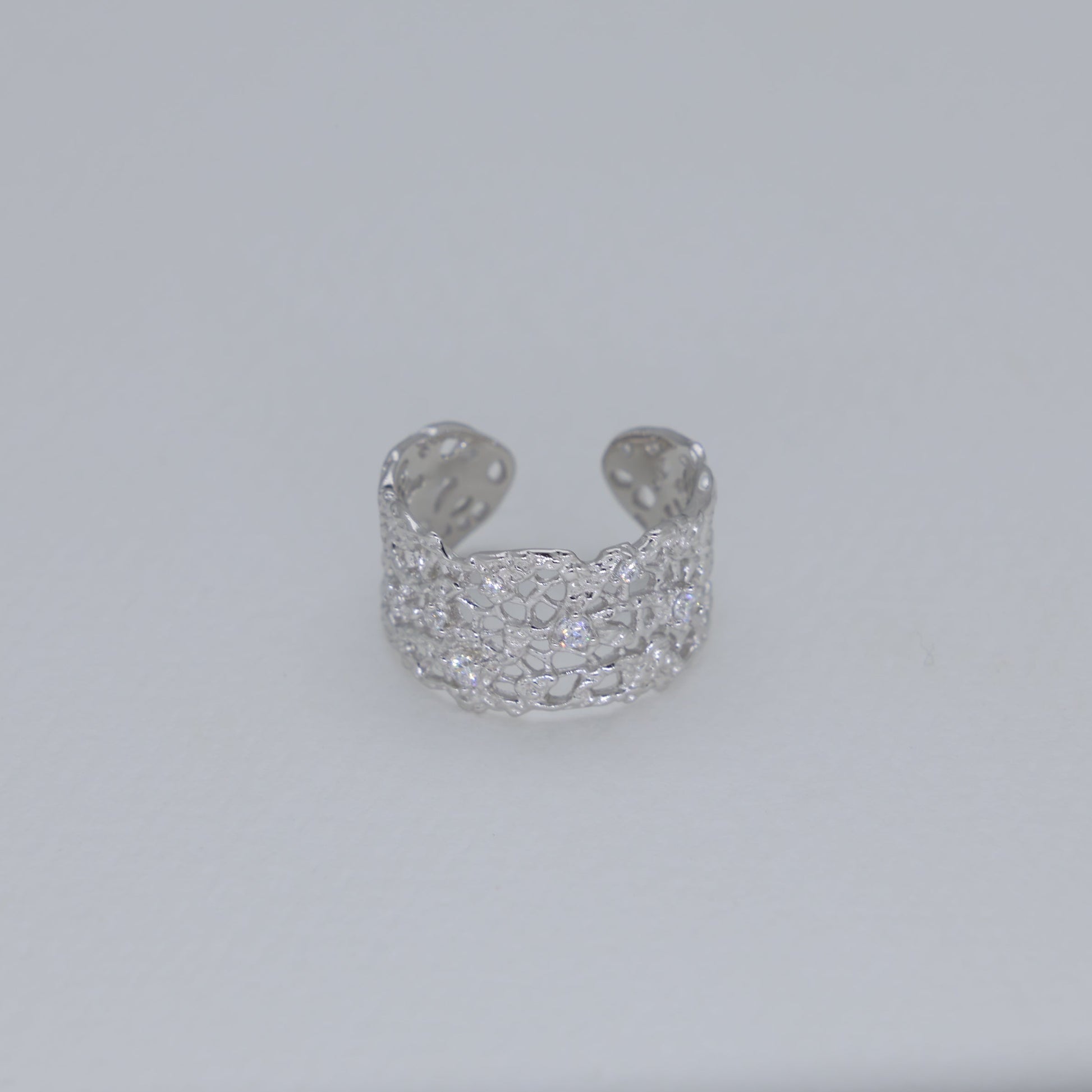 Thea Bold Filigree Open Ring in 925 Sterling Silver by MOA - view 1