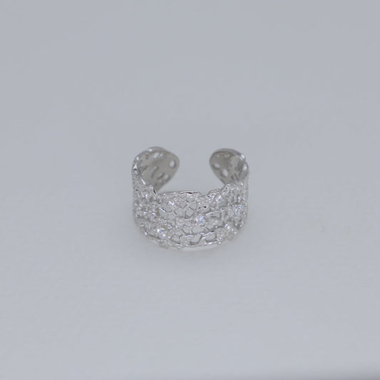 Thea Bold Filigree Open Ring in 925 Sterling Silver by MOA - view 1