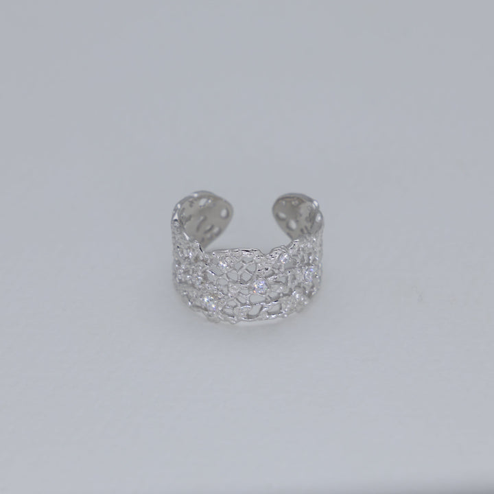Thea Bold Filigree Open Ring in 925 Sterling Silver by MOA - view 1