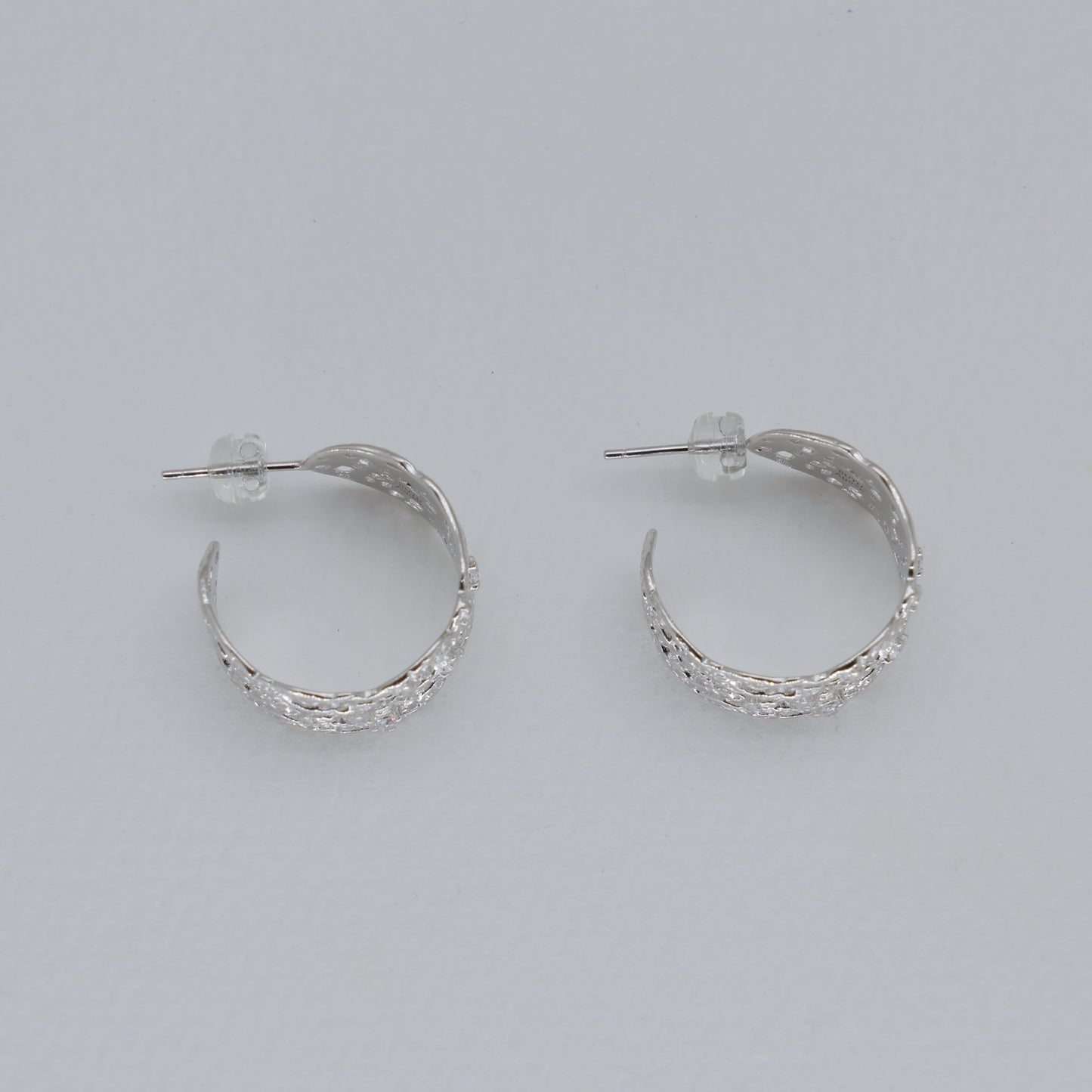 Thea Filigree Hoop Earrings in 925 Sterling Silver by MOA - view 2