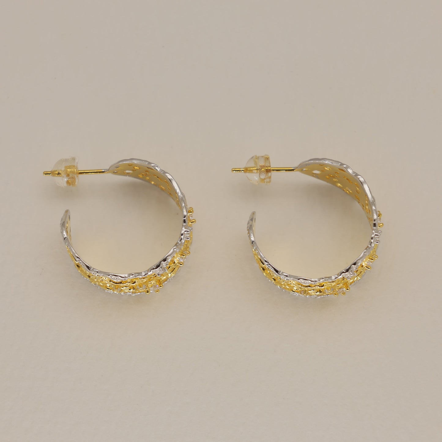 Thea Filigree Hoop Earrings Two Tone by MOA - view 2