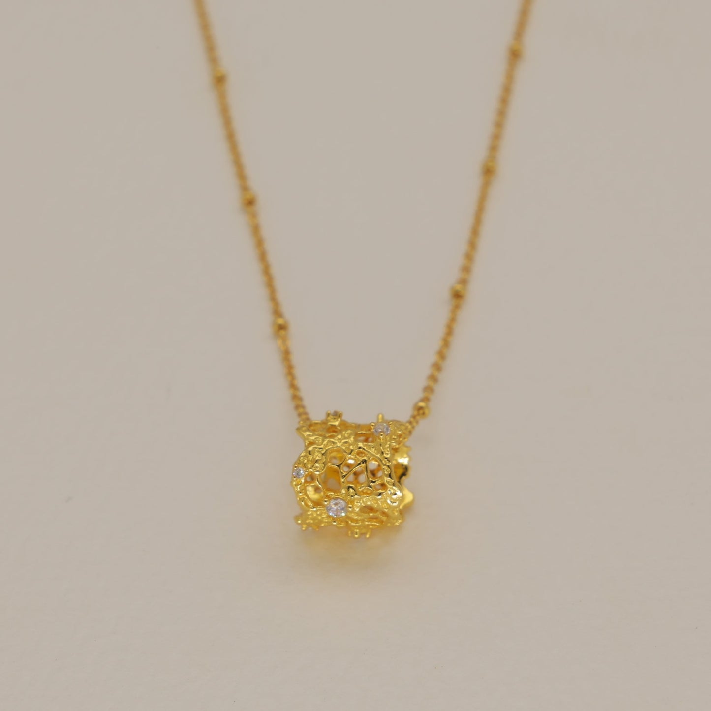 Thea Filigree Pendant Necklace 24K Gold by MOA - view 1