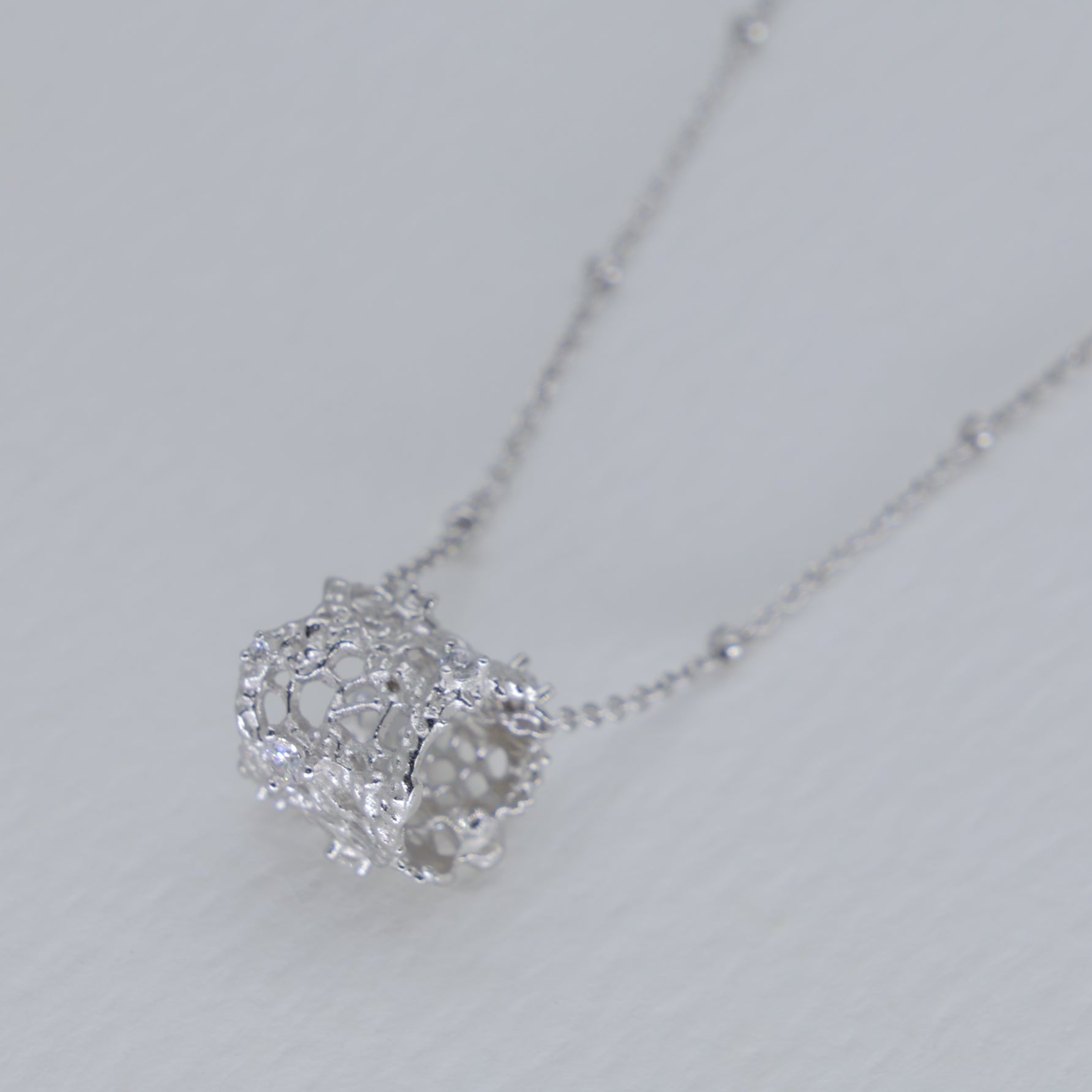 Thea Filigree Pendant Necklace in 925 Sterling Silver by MOA - view 2