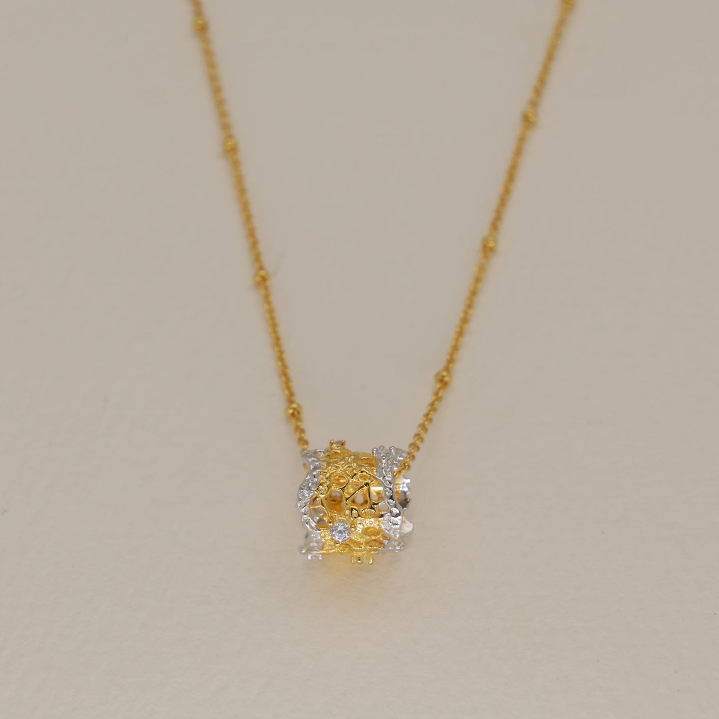 Thea Filigree Pendant Necklace Two Tone by MOA - view 1