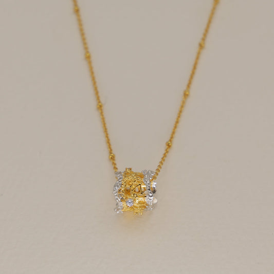 Thea Filigree Pendant Necklace Two Tone by MOA - view 1