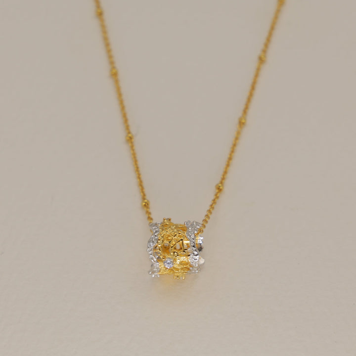 Thea Filigree Pendant Necklace Two Tone by MOA - view 1
