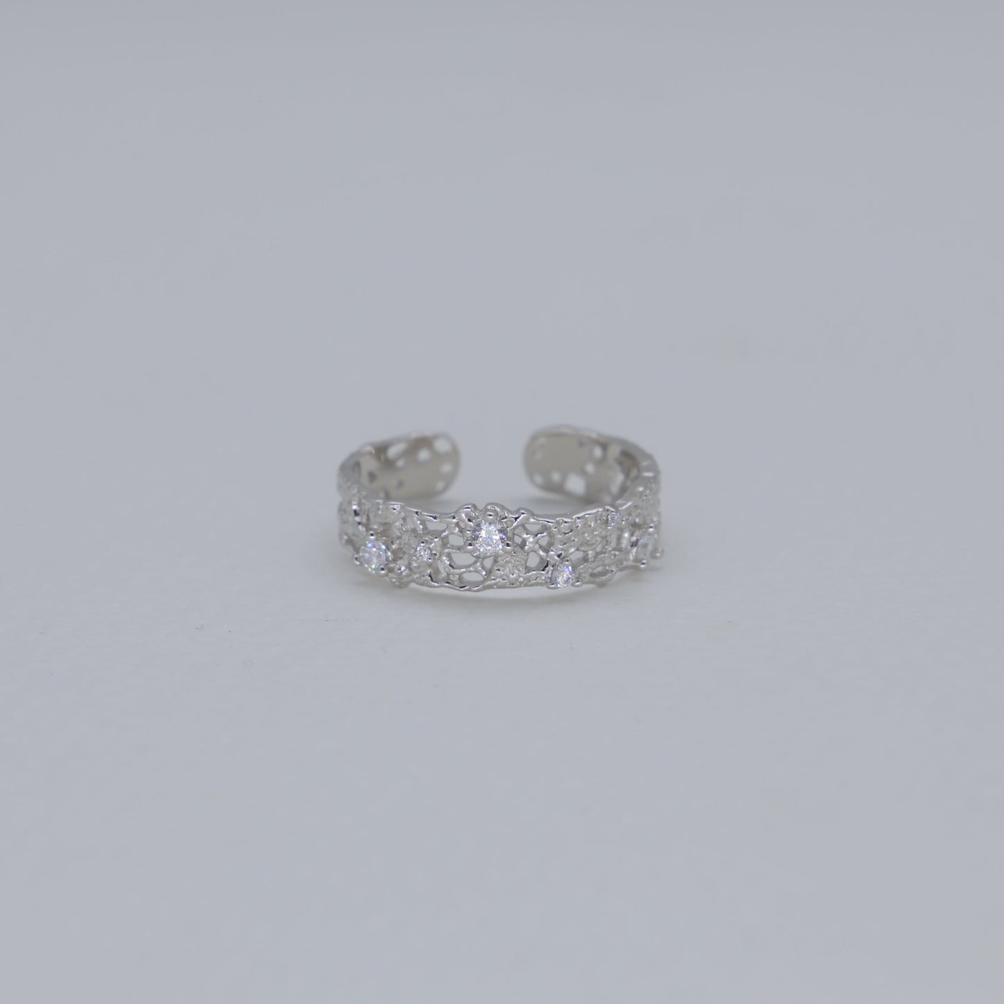 Thea Slim Filigree Open Ring in 925 Sterling Silver by MOA - view 1
