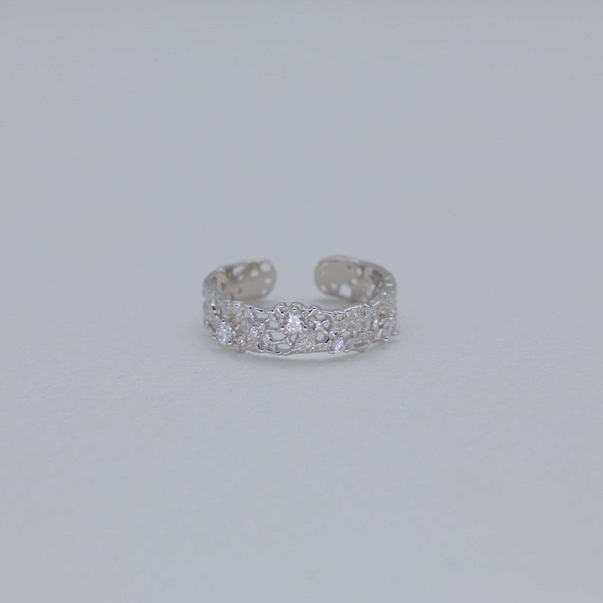 Thea Slim Filigree Open Ring in 925 Sterling Silver by MOA - view 1