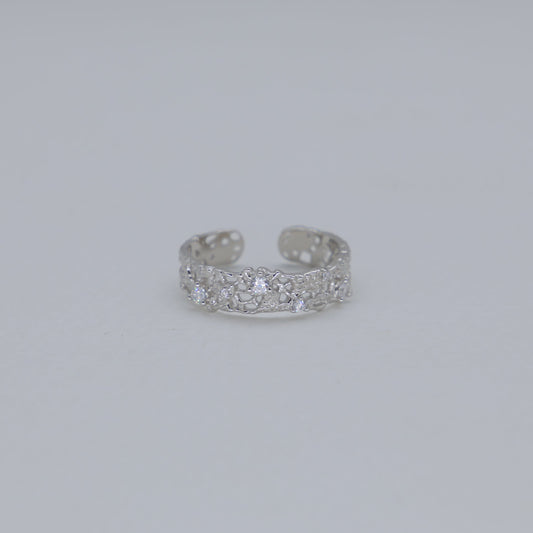 Thea Slim Filigree Open Ring in 925 Sterling Silver by MOA - view 1
