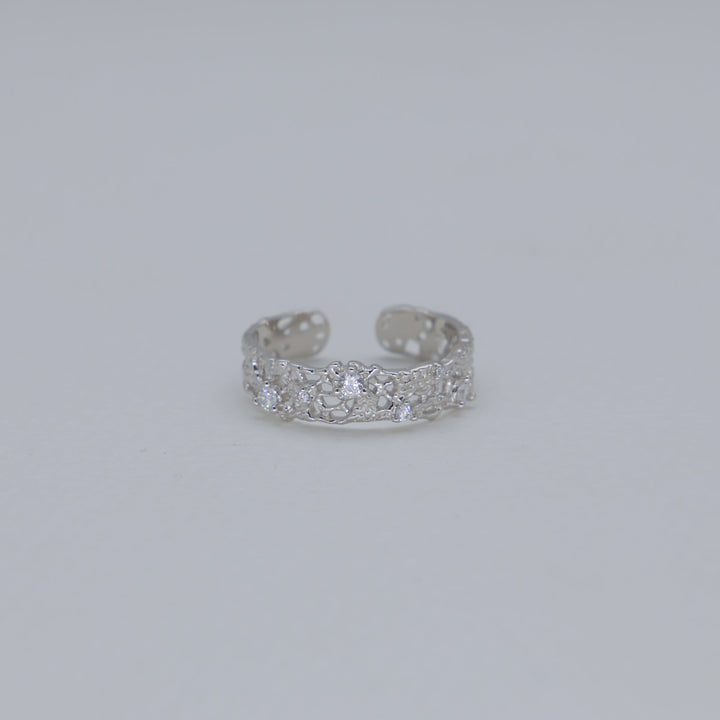 Thea Slim Filigree Open Ring in 925 Sterling Silver by MOA - view 1