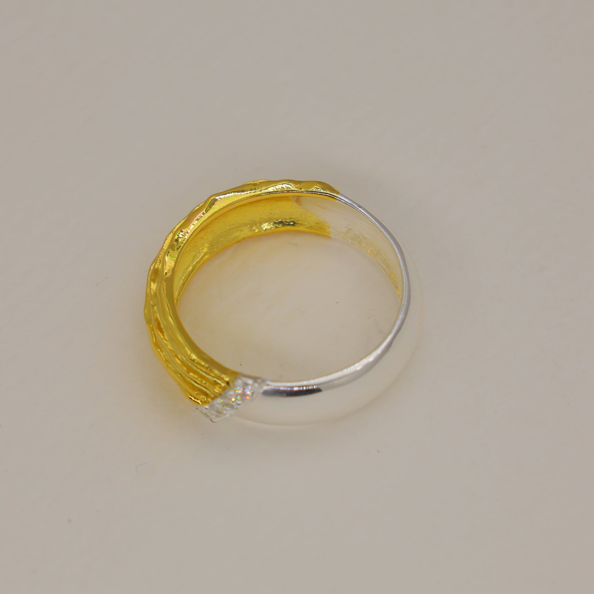Valeriane Pave Wave Ring in 18K Gold over 925 Silver by MOA - view 3