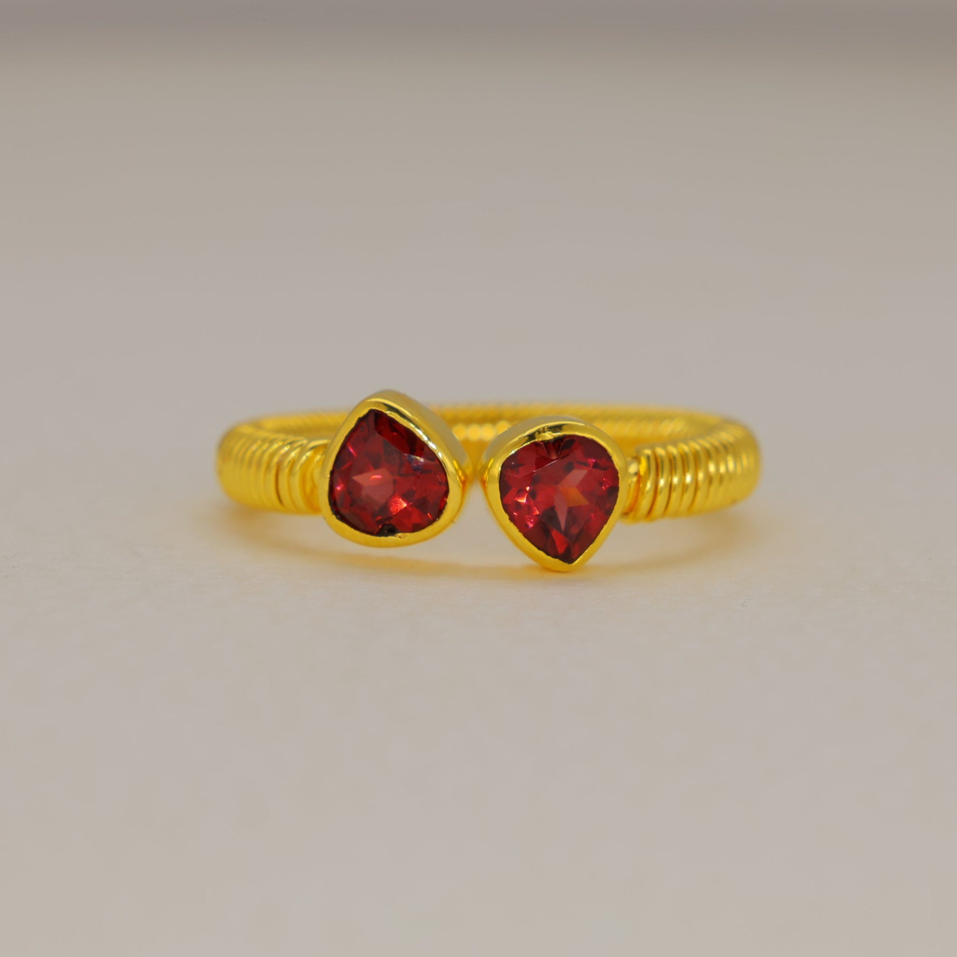 Valierre Garnet Open Ring in Gold Vermeil by MOA - view 1