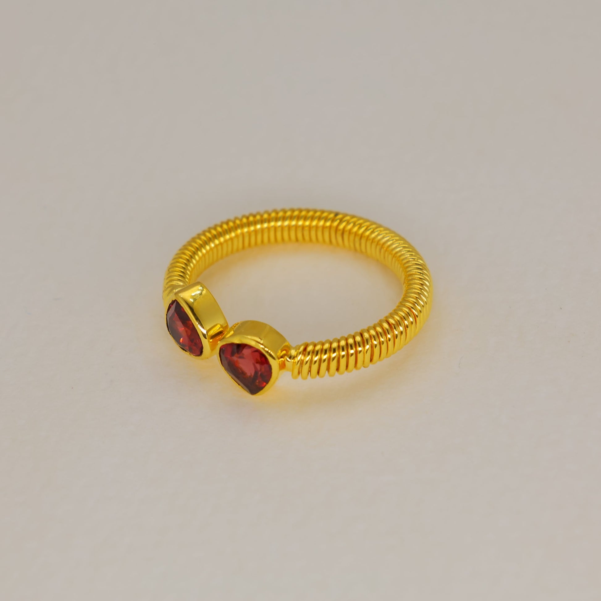Valierre Garnet Open Ring in Gold Vermeil by MOA - view 2