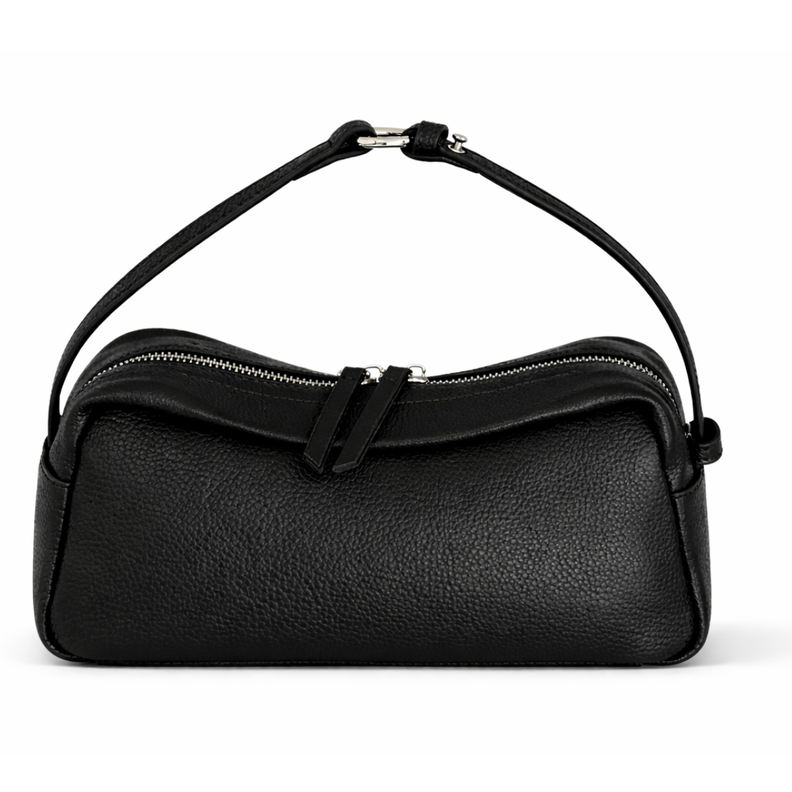 Virelle Leather Slim Shoulder Bag in Black