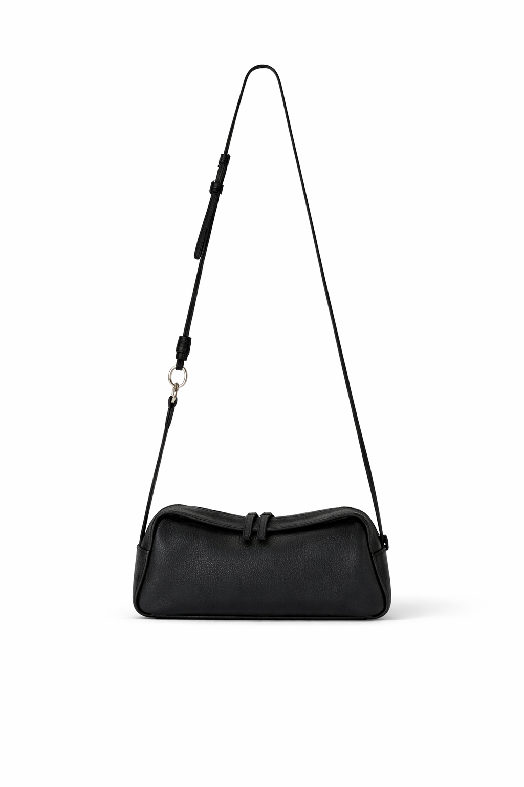 Virelle Leather Slim Shoulder Bag Black by MOA - view 2