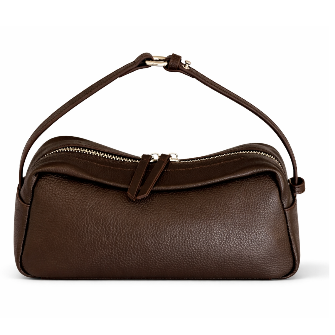 Virelle Leather Slim Shoulder Bag in Ebony